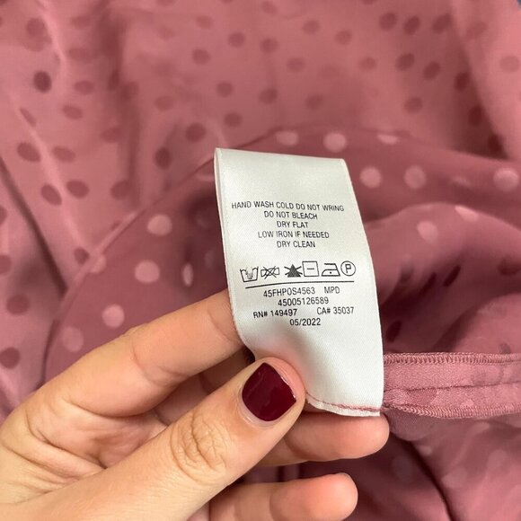 Favorite Daughter The Singles Table Dress Mauve Polka Dot One Shoulder Size 10 - Picture 8 of 8